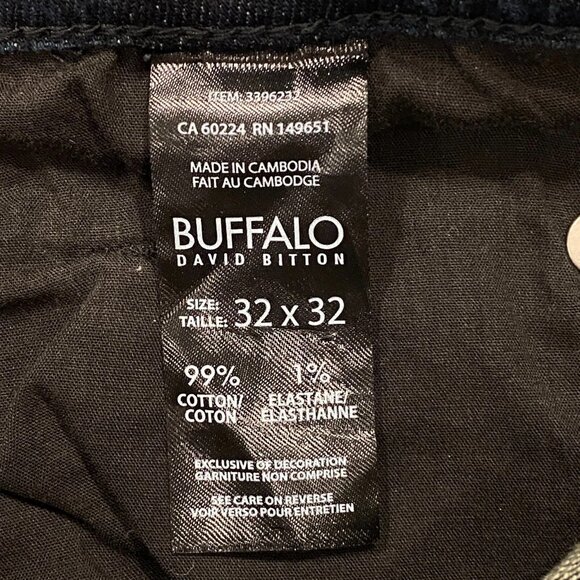 Buffalo David Bitton Jack Jeans Mens 32 x 32 Slim Fit Straight Dark Wash Denim - Picture 10 of 11